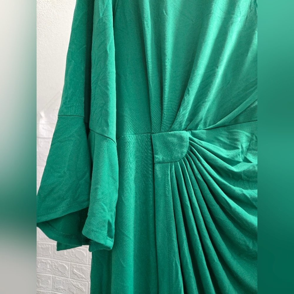 Connected Apparel Jersey Dress- Kelly Green - Picture 4 of 4